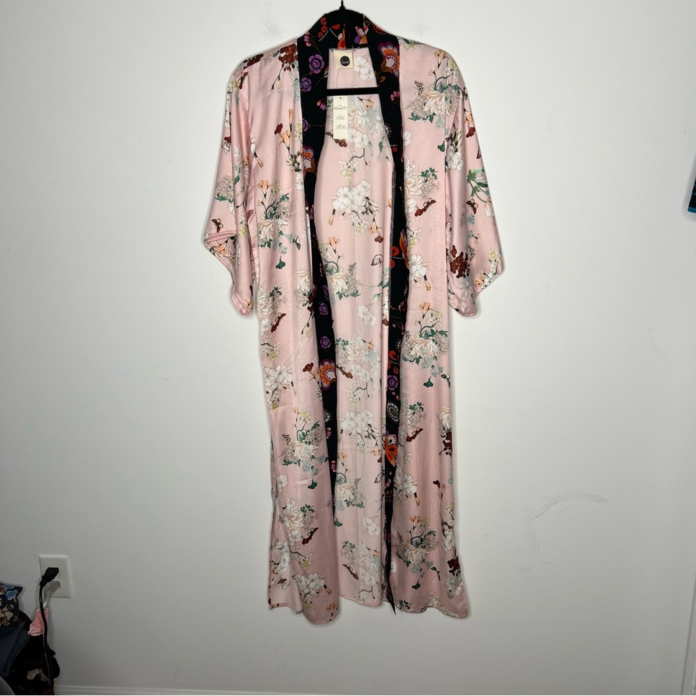 Anthropologie Floreat Floral Azalea Kimono Robe - Picture 11 of 12